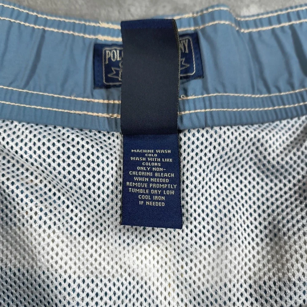 Polo Ralph Lauren Swim Trunks Men XXL Blue Striped Nautical Crest Maritime Lined